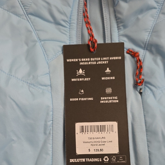 Duluth Trading Womens AKHG Outer Limit Hybrid Insulated Light Blue Jacket - Picture 2 of 2